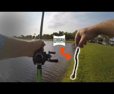 Florida Golf Course Bass Fishing with a Mondo Worm!!