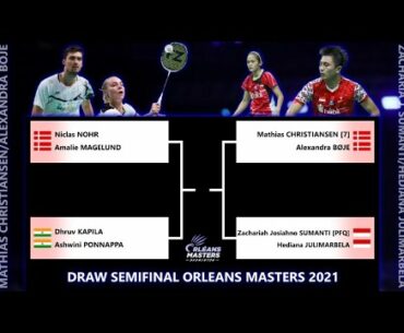 Draw Semifinal Orleans Masters 2021, Zacha/Bela Vs XD Denmark Live Federation Francaise Badminton