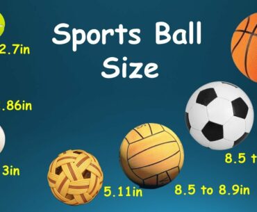 Sports Ball Size | Sports Ball Size Comparison | Ball Size in Inches | Centimeters | Millimeters