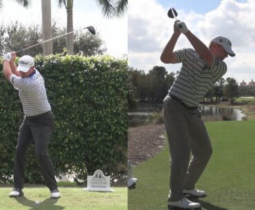 STEVE STRICKER - SYNCED DRIVER GOLF SWING FACE-ON DTL REG & SLOW MOTION - 1080p HD