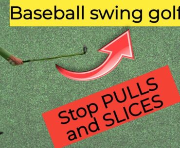 Baseball swing golf drill