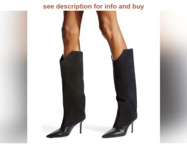 Sale Elegant Grey Wide Shaft Boots Patchwork Sexy Pointy Toe Knee High Women Office Shoes Winter Sp