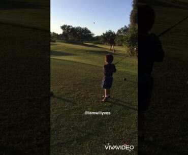 *MY FIRST GOLF SWING AT A GOLF COURSE @ 2 YRS OLD***