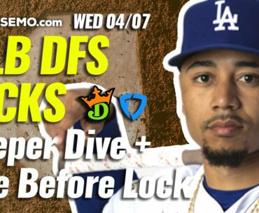 MLB DFS PICKS: DRAFTKINGS & FANDUEL DAILY FANTASY BASEBALL STRATEGY | TODAY WEDNESDAY 4/7