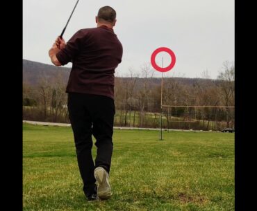 Golf Accuracy 3 Iron To Field Goal Upright | Mizuno MP33 Trickshot