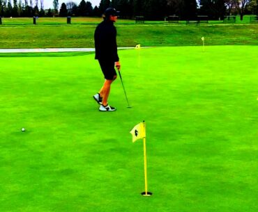 golf putt - backfoot putting - makes 4putts in 4diff holes all over 10feet - amazing putting golf...