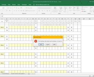 Golf Spreadsheet - Individual Quota Game Results