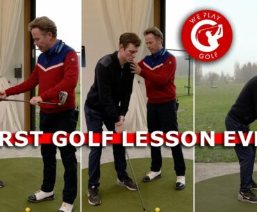 First GOLF LESSON ever! - This guy NEVER hit a golf ball in his life!