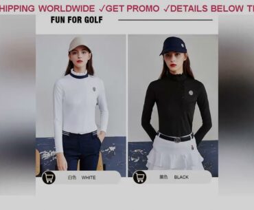 [DIscount] $58.33 Womens Golf T shirt 2020 NEW Autumn Winter Golf Apparel Velvet Warm Polo shirt fo
