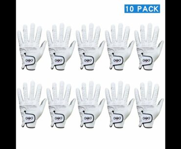 Pack of 10 Pcs Mens Golf Gloves Wear on Left Hand Gloves Soft Breathable Pure Sheepskin slip resist