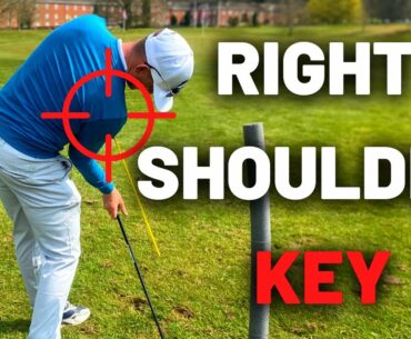 HOW THE RIGHT SHOULDER WORKS IN THE DOWNSWING! KEY MOVE!