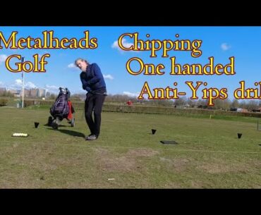 Anti Yips drill,... one handed chipping, at Amsteldijk