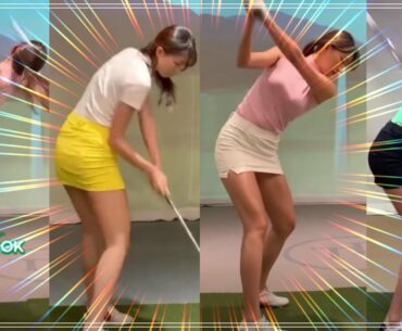 Korean Golf Queen Beautiful Swing  Highlight golf fashion Look / #Golfswing #KLPGA