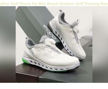 FreeShipping Genuine Leather Golf Shoes for Men Brand Outdoor Golf Training Sneakers Black White Cl