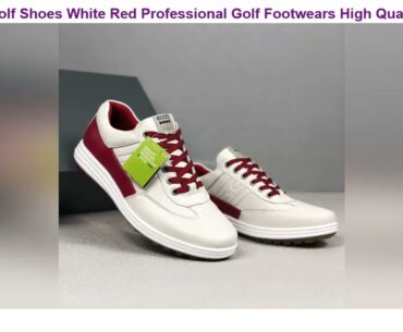 FreeShipping New Men Golf Shoes White Red Professional Golf Footwears High Quality Walking Shoes Me