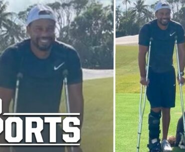 Tiger Woods Up On Crutches, Smiling in 1st Pic Since Crash | TMZ Sports