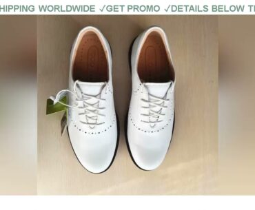 [Sale] $63.5 Spikeless Comfort Golf Shoe Genuine Leather Boat Shoes New Golf Oxfords Anti Slip Trai