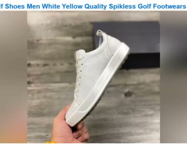 Promotion Leather Golf Shoes Men White Yellow Quality Spikless Golf Footwears Waterproof Outdoor Si