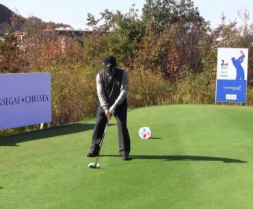 KJ Choi tees off with a driver at the CJ Invitational in South Korea