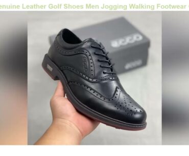 2020 New Genuine Leather Golf Shoes Men Jogging Walking Footwear Golfers High Quality Black Anti S