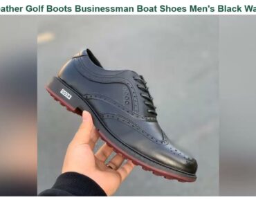 Promotion Genuine Leather Golf Boots Businessman Boat Shoes Men's Black Walking Sport Shoes Spikele