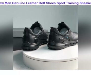 FreeShipping New Men Genuine Leather Golf Shoes Sport Training Sneakers