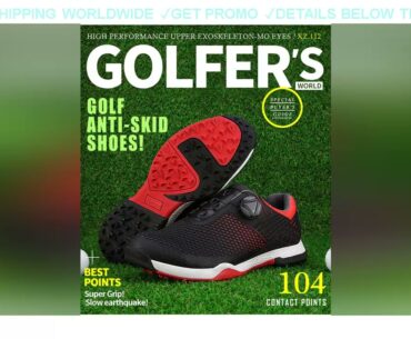 [Deal] $80.51 PGM Golf Shoes Mens Waterproof Breathable Golf Shoes Male Rotating Shoelaces Sports S