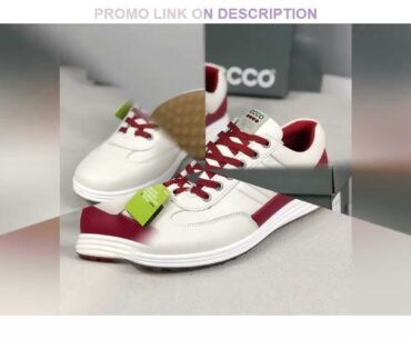 New Men Golf Shoes White Red Professional Golf Footwears High Quality Walking Shoes Men Genuine Lea