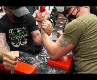 Armwrestling practice at Dick's sporting goods, in Bayshore NY.