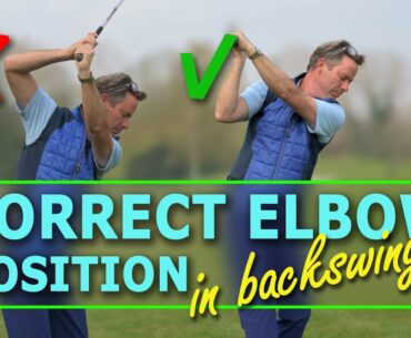 CORRECT RIGHT ELBOW POSITION IN GOLF SWING - EASY GOLF DRILL