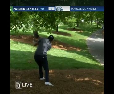 This is what Patrick Cantlay did from the pine straw, behind trees, and 207 yards out!