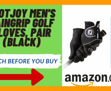FootJoy Men's RainGrip Golf Gloves, Pair Black