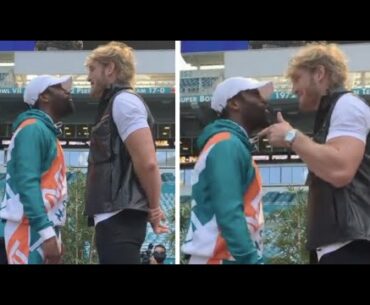 DAMN! -ENORMOUS SIZE DIFFERENCE!- FLOYD MAYWEATHER & LOGAN PAUL COME FACE TO FACE FOR THE FIRST TIME