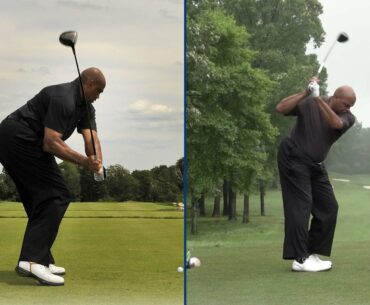 Who's laughing now? Charles Barkley's NEW golf swing