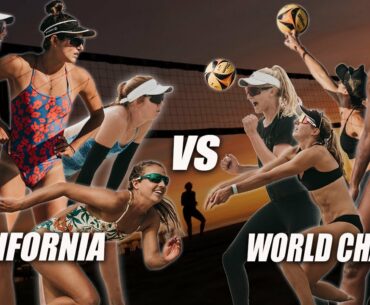 4 vs 4 Women's Beach Volleyball | World Champs vs California