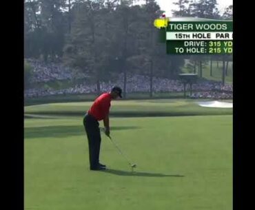 Tiger Woods Masters Par 5 15th Hole Amazing Iron Shot #tigerwoods #golf