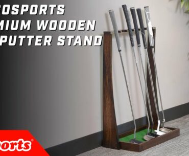 GoSports Premium Wooden Golf Putter Stand