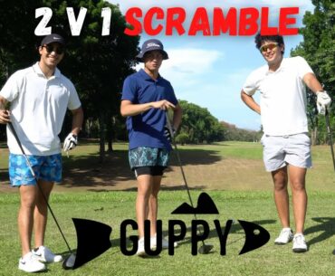 ENJOYING LANG IN OUR GUPPY SHORTS | 2V1 Scramble