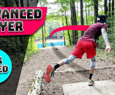 Advanced Disc Golfer Plays Long Tee's at Scrapyard