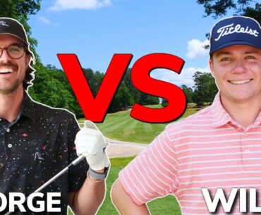 George Vs Will Kilometers!! BEST GOLF I’ve Seen!! Pro vs Pro ( Front Nine)| Bryan Bros Golf