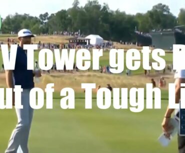 TV Tower Helps DJ Get Out of Difficult Lie - Golf Rules Explained