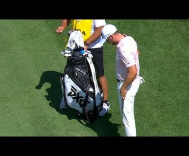 Wyndham Clark takes out frustration on golf bag at the PGA Championship