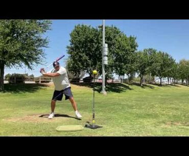 SLi hitting off tee, good adjustments 5-23