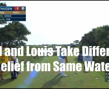 Phil Mickelson & Louis Oosthuizen Drop it Differently From Same Penalty Area - Golf Rules Explained