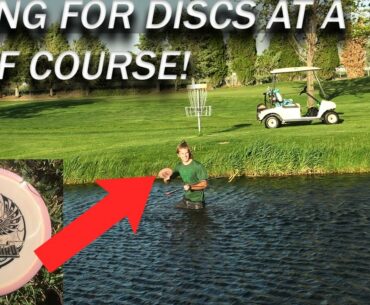 Jumping in a Golf Course Pond For Disc Golf Discs