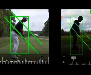 Butch Harmon golf drill instantly creates a perfect on plane backswing with iPhone or Android apps!