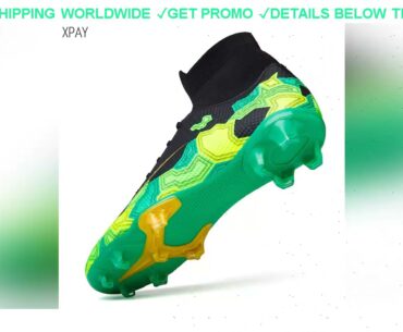 [Deal] $55.5 Unisex High Ankle Turf Soccer Shoes For Man Long Spike Sock Original Men Football Boot