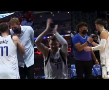 Luka DABS UP Patrick Mahomes & Dirk after OUTSTANDING PERFORMANCE to BEAT Clippers! | ALL SMILES!