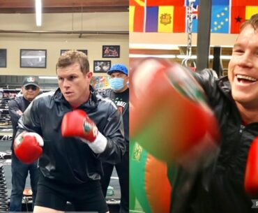 CANELO SUPER HAPPY SHOWS HOW TO HIT THE FIERCE REFLEX BAG WITH ACCURACY, POWER, & COMBOS
