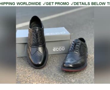 [Promo] $64.25 New Professional Genuine Leather Golf Shoes Men Anti Slip Jogging Walking Shoes Blac